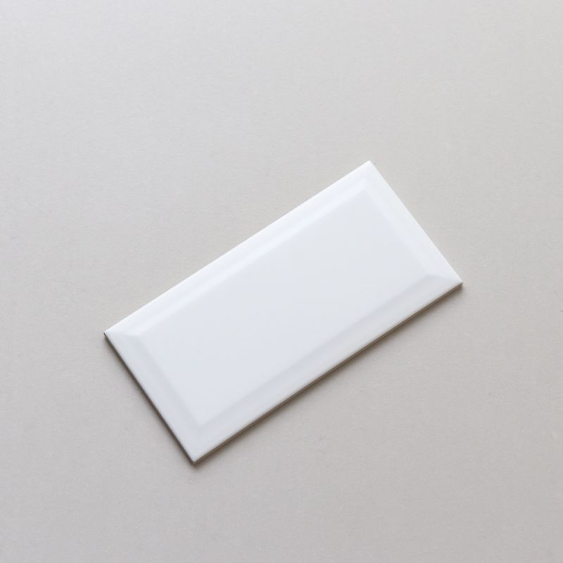4*8 Inch 100*200mm Kitchen Ceramic Beveled Matt Glossy Subway Tile In White