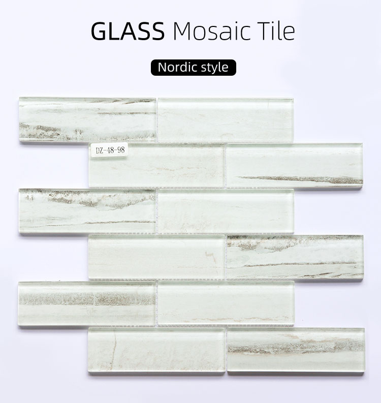 Modern Heat Resistant Decorative Interior Kitchen Tile Wall Glass Mosaic Tile