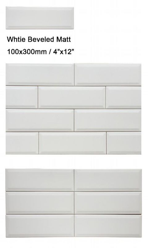 4x12inch Home Depot Bathroom Ceramic Tile Bright White Water Resistant Tile