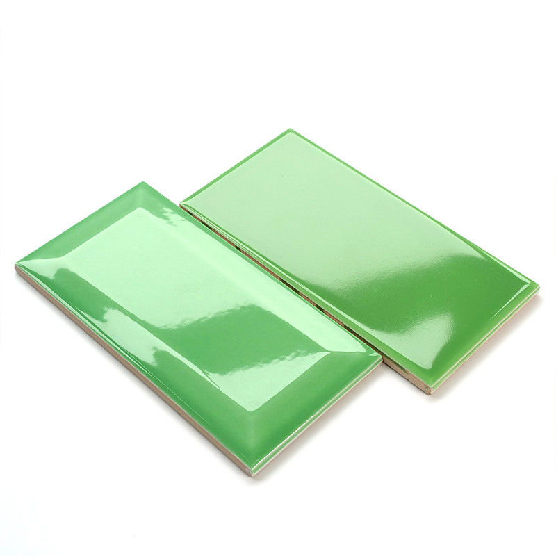 Jade Green Colorful Wall Tiles 3x6 Inch Smooth Glaze For Kitchens / Bathrooms