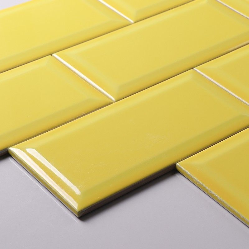 10 x 20 Modern Kitchen Wall Tiles For Kitchen Backsplashes Yellow Color