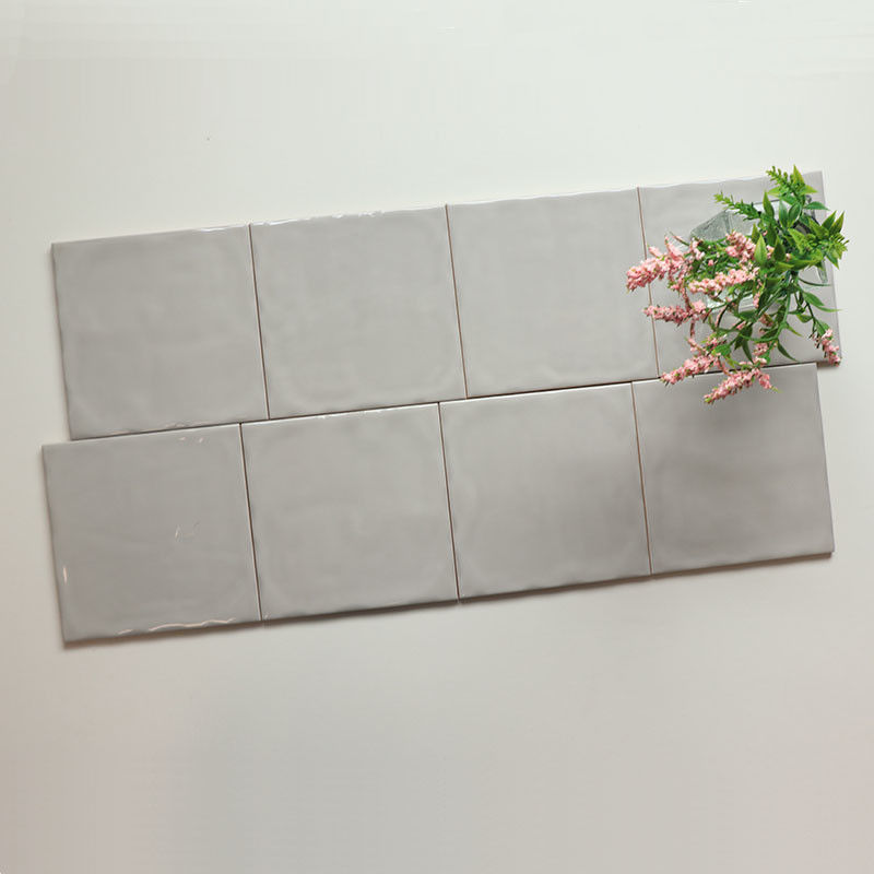 Background Decoration Uneven Surface 6x6 Inch Grey Glazed Wall Tile