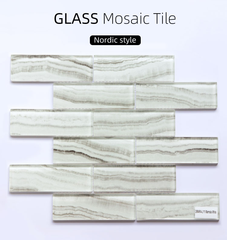 Natural Stone Diamond Glass Mosaic Tile For Living Room Wall