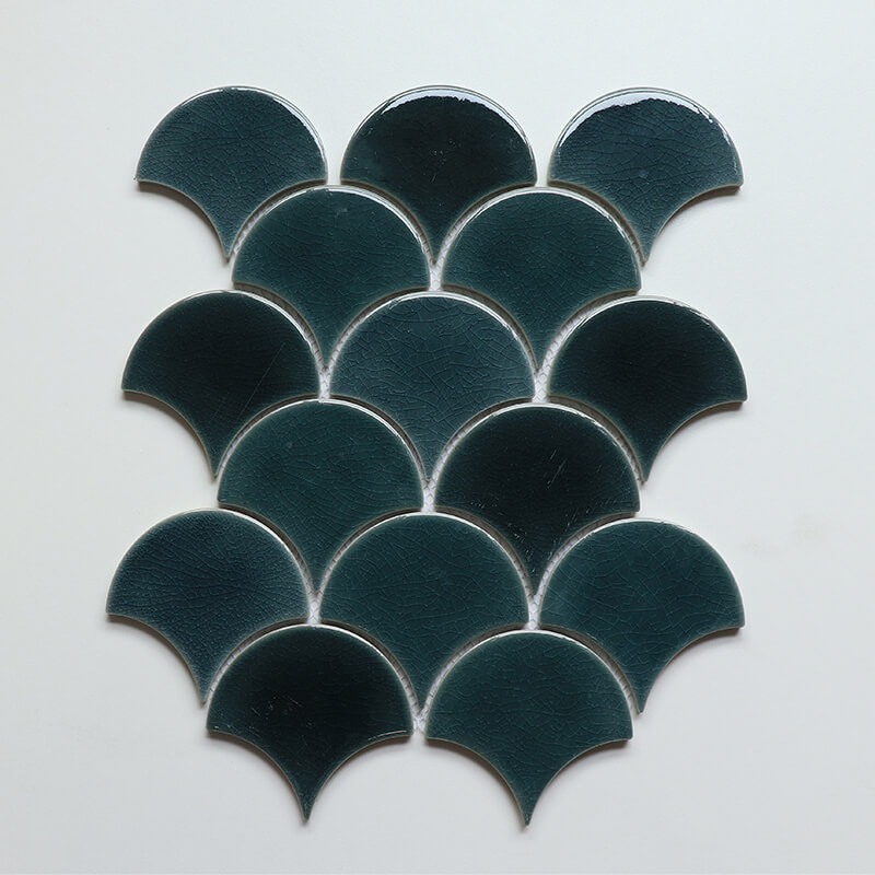 Black Blue And White Marble Mosaic Floor Tile Irregular Mosaic Bathroom Tiles-Green Porcelain Mosaic
