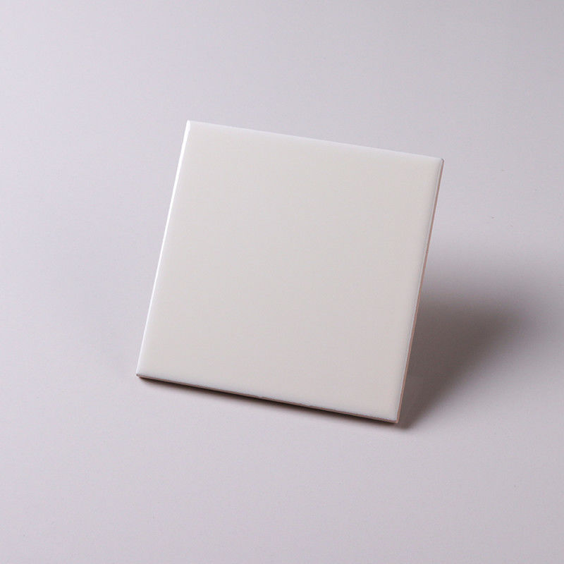 Indoor Milan White Glass Subway Tile 100x100mm Straight / Beveled Edge Type