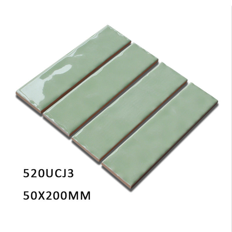 2x8 Inches/50x200mm Light Apple Green Porcelain Bedroom / Living Room Subway Tile
