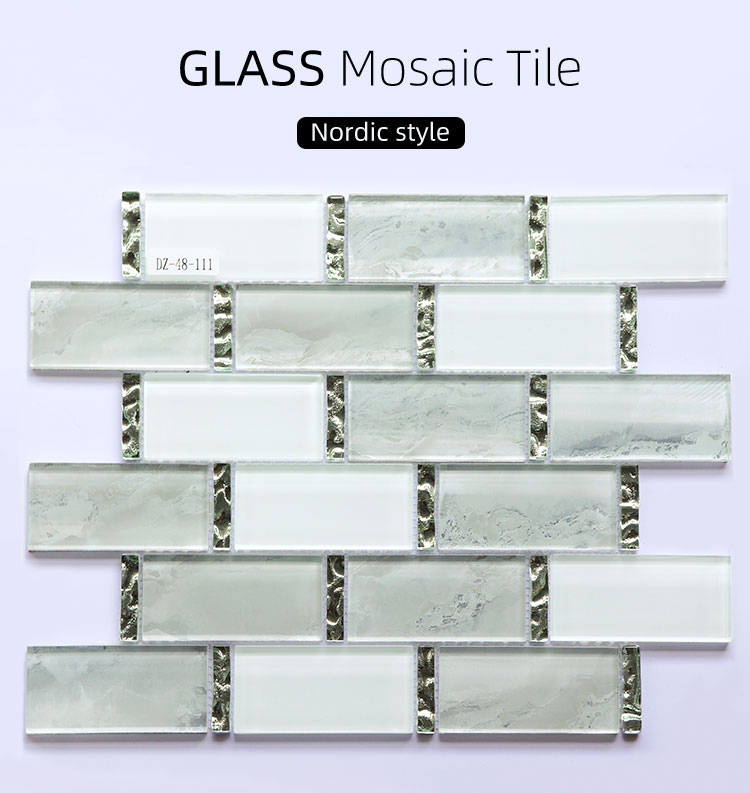 Interior Wall 30X30cm Wood Look Effect Glass Mirror Mosaic Tile