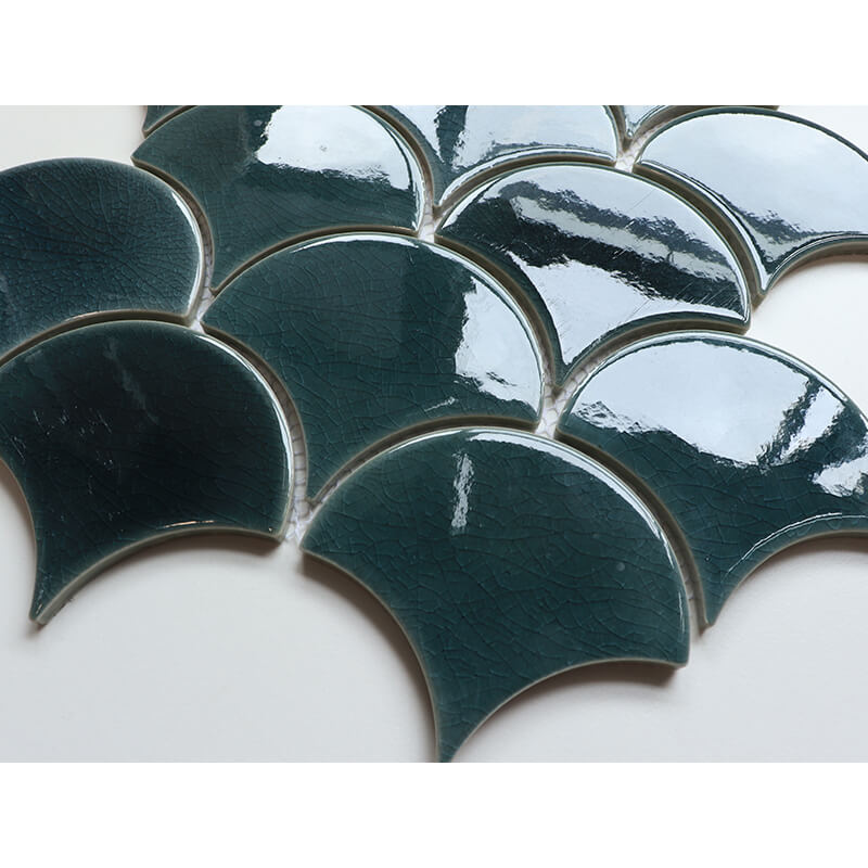 Black Blue And White Marble Mosaic Floor Tile Irregular Mosaic Bathroom Tiles-Green Porcelain Mosaic