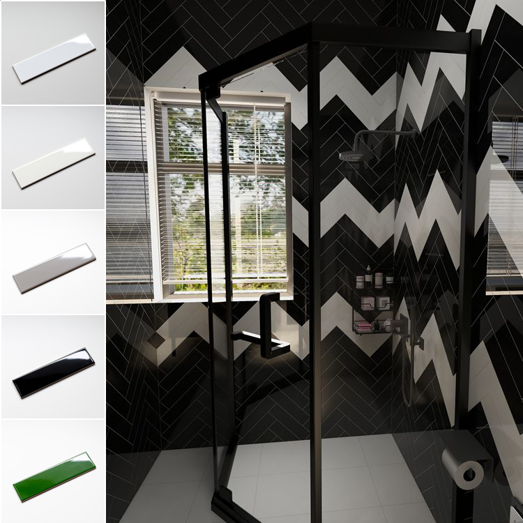 black and white bathroom modern decorative ceramic wall tile