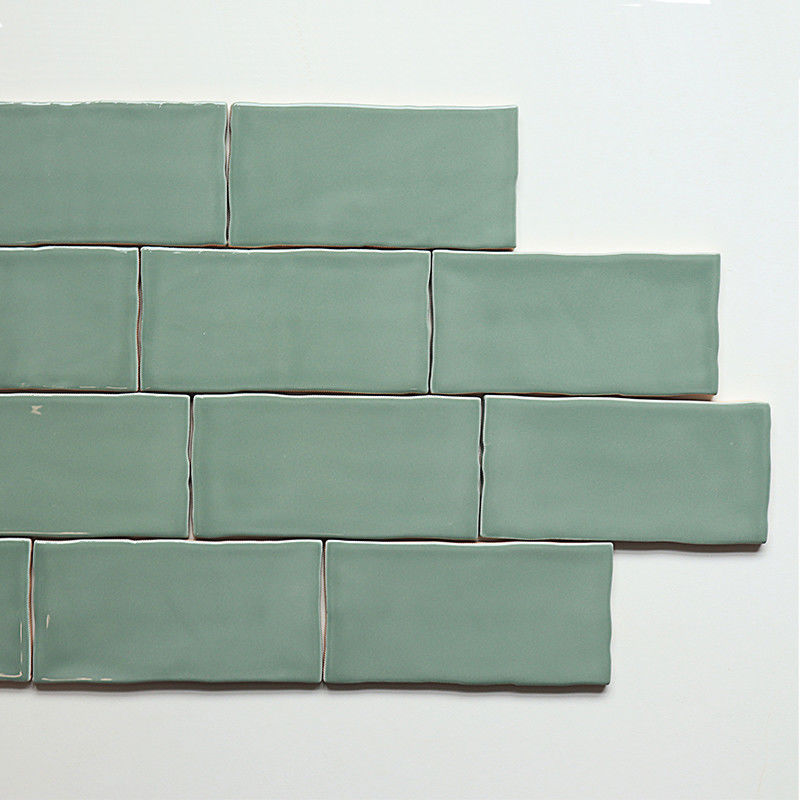 3x6 Inch Wall Decor Jade Green Irregular Edge Wave Edge Subway Tiles